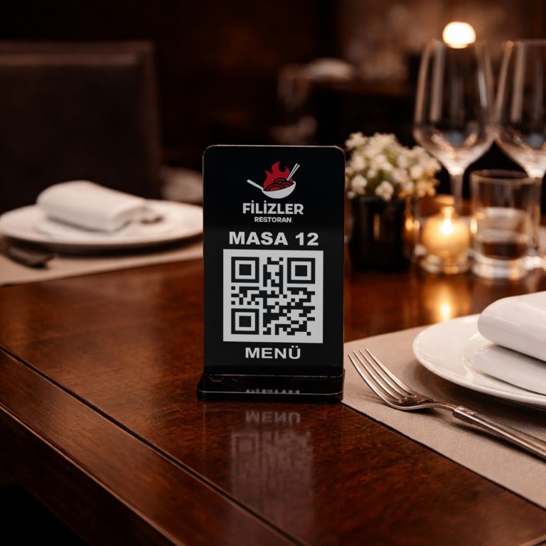 Pleksi QR Menü Standı - Restoran & Kafe İçin Dijital Menü Tabelası - QR ...