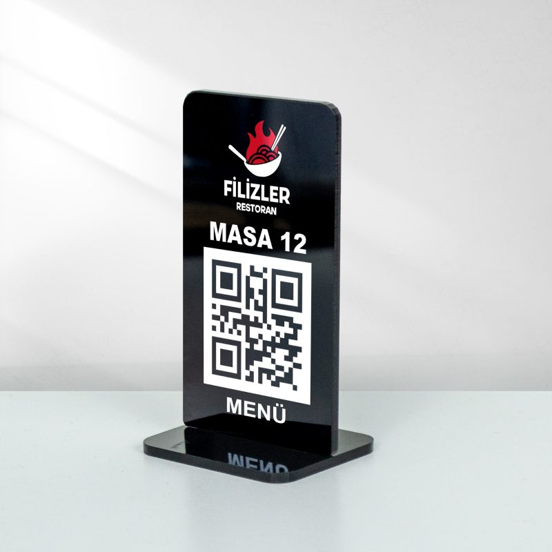 Pleksi QR Menü Standı - Restoran & Kafe İçin Dijital Menü Tabelası - QR ...